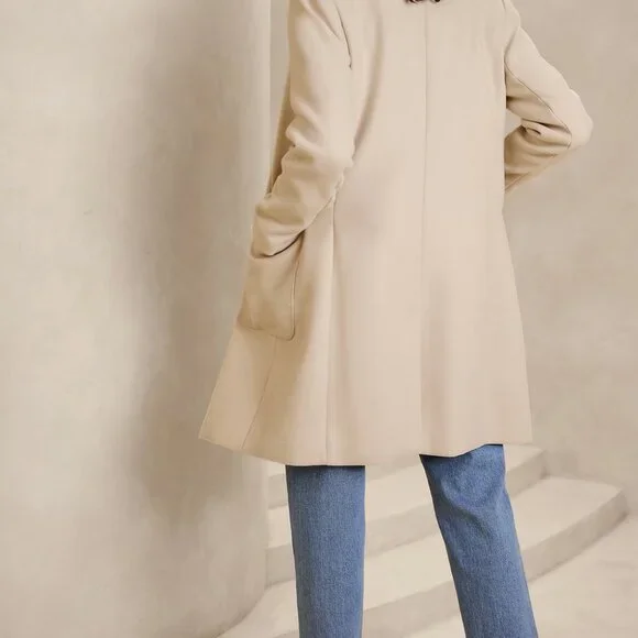 Banana Republic Classic Coat - Cream - NWT - Picture 2 of 8
